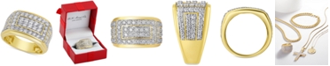 Macy's Men's Diamond Cluster Ring (2 ct. t.w.) in 10k Yellow Gold and 10k White Gold